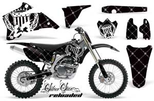 Yamaha YZ250F / YZ450F Dirt Bike Graphic Kit - 2006-2009 Silver Star - Reloaded Black