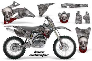 Yamaha YZ250F / YZ450F Dirt Bike Graphic Kit - 2006-2009 Bone Collector Silver