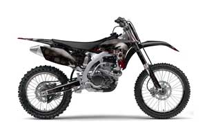 Yamaha YZ250 F 4 Stroke Dirt Bike Graphic Kit - 2010-2013 Bone Collector Black