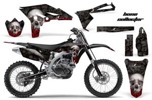 Yamaha YZ250 F 4 Stroke Dirt Bike Graphic Kit - 2010-2013 Bone Collector Black