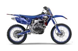 Yamaha YZ250 F 4 Stroke Dirt Bike Graphic Kit - 2010-2013 Bone Collector Blue