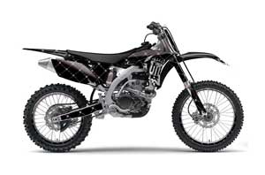 Yamaha YZ250 F 4 Stroke Dirt Bike Graphic Kit - 2010-2013 Silver Star - Reloaded Black