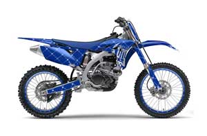 Yamaha YZ250 F 4 Stroke Dirt Bike Graphic Kit - 2010-2013 Silver Star - Reloaded Blue