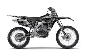 Yamaha YZ250 F 4 Stroke Dirt Bike Graphic Kit - 2010-2013 Silver Star - Silverhaze Black