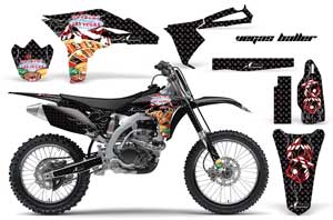 Yamaha YZ250 F 4 Stroke Dirt Bike Graphic Kit - 2010-2013 Vegas Baller Black