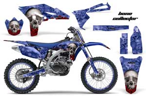 Yamaha YZ250 F 4 Stroke Dirt Bike Graphic Kit - 2010-2013 Bone Collector Blue