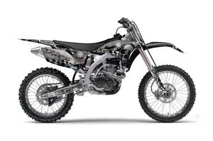 Yamaha YZ250 F 4 Stroke Dirt Bike Graphic Kit - 2010-2013 Checkered Skull Black