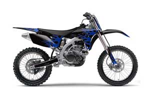 Yamaha YZ250 F 4 Stroke Dirt Bike Graphic Kit - 2010-2013 Diamond Flames Black