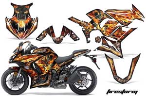 Kawasaki ZX1000 Ninja Graphic Kit - 2010-2013 Firestorm Black