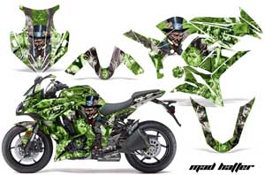 Kawasaki ZX1000 Ninja Graphic Kit - 2010-2013 Mad Hatter Green