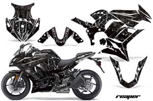 Kawasaki ZX1000 Ninja Graphic Kit - 2010-2013 Reaper Black