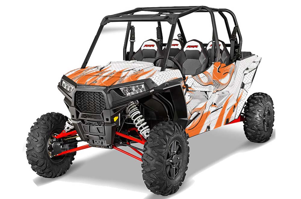Polaris RZR 1000 XP 4 Door Graphic Kit - 2013-2016 Tribal Flames Orange