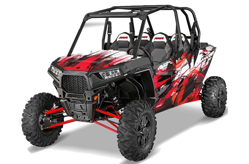 Polaris RZR 1000 XP 4 Door Graphic Kit - 2013-2016 Carbon X Red