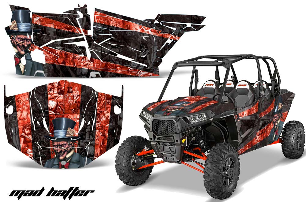 Polaris RZR 1000 XP 4 Door Graphic Kit - 2013-2016 Mad Hatter Red