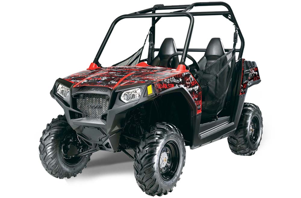 Polaris RZR 570 Graphic Kit - All Years Silver Star - Silverhaze Red