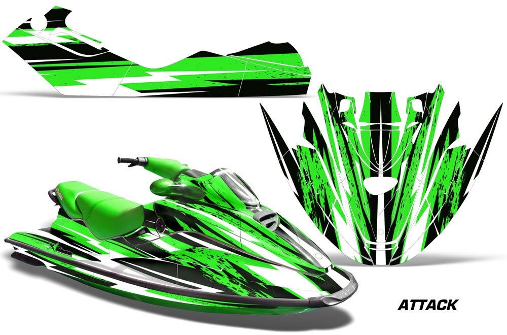 Sea Doo Bombardier GTX Siege Avant Jet Ski Graphic Kit 1996-1999 Attack Green