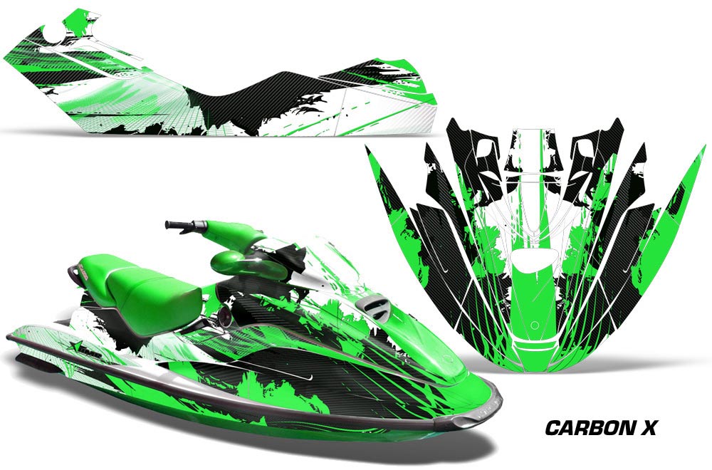 Sea Doo Bombardier GTX Siege Avant Jet Ski Graphic Kit 1996-1999 Carbon X Green