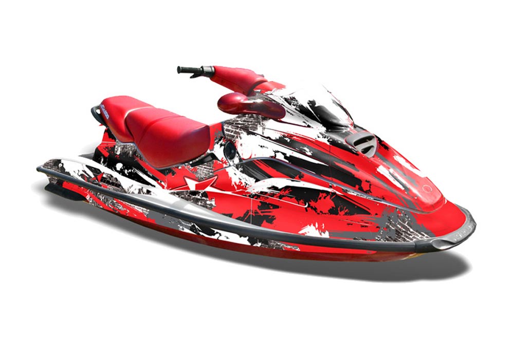 Sea Doo Bombardier GTX Siege Avant Jet Ski Graphic Kit 1996-1999 Street Star Red