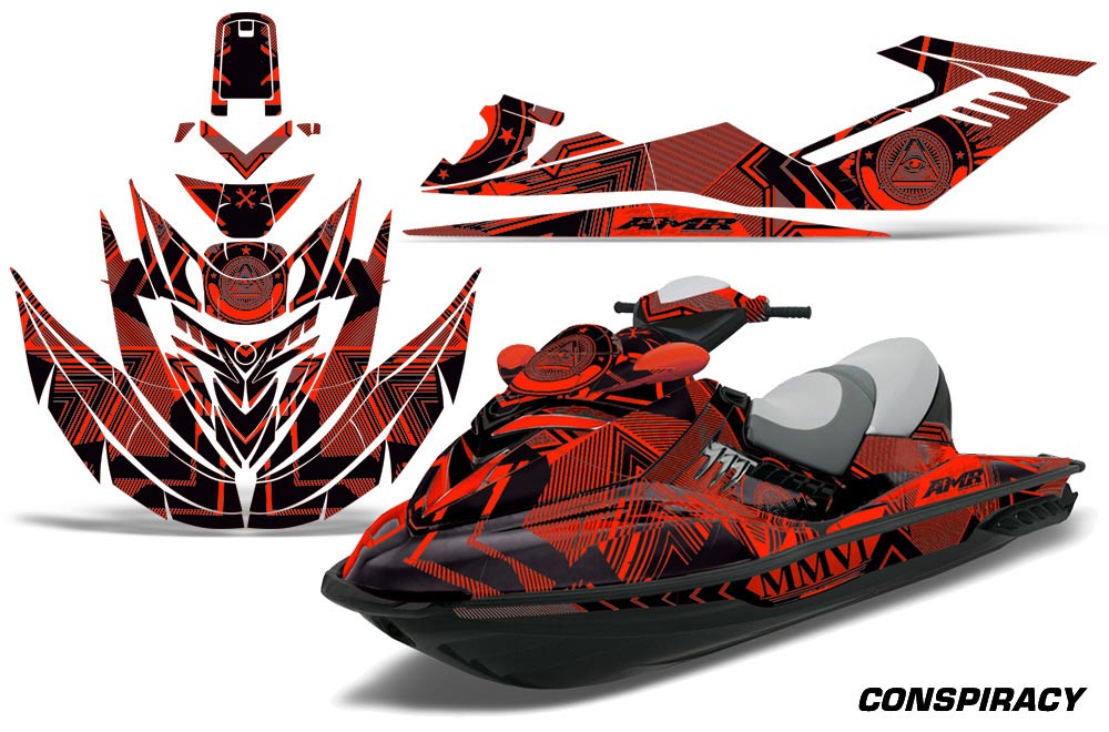 Sea Doo RXT Sitdown Jet Ski Graphic Kit 2005-2009 Conspiracy Red
