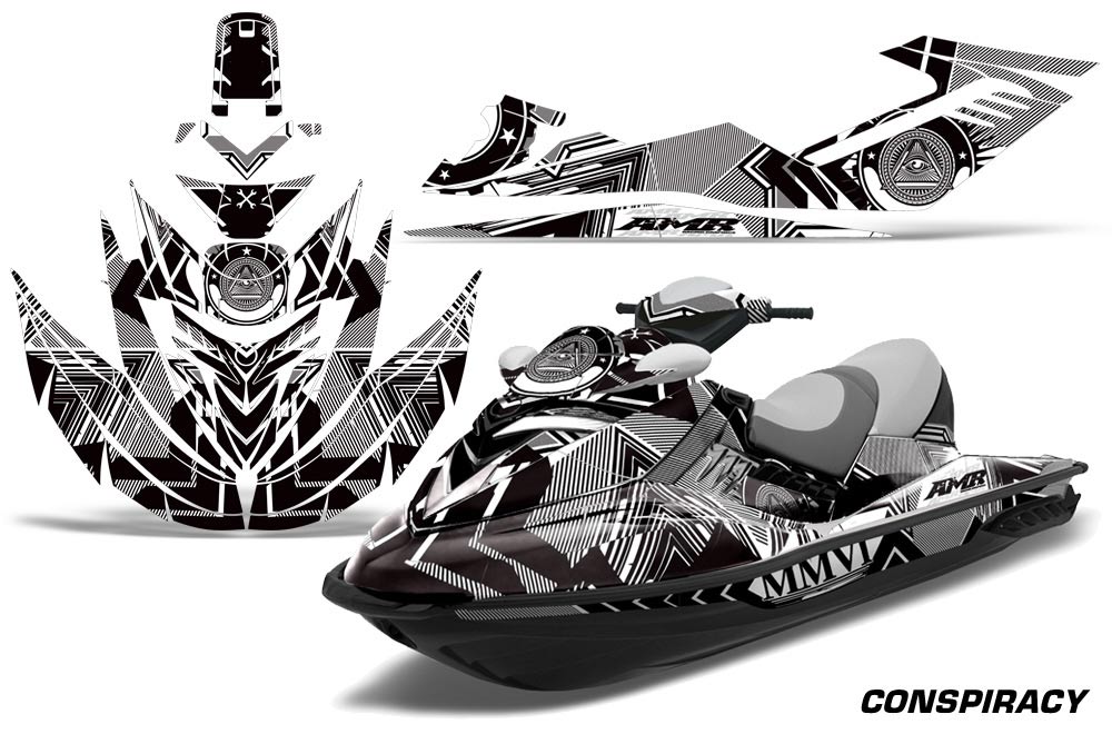 Sea Doo RXT Sitdown Jet Ski Graphic Kit 2005-2009 Conspiracy White