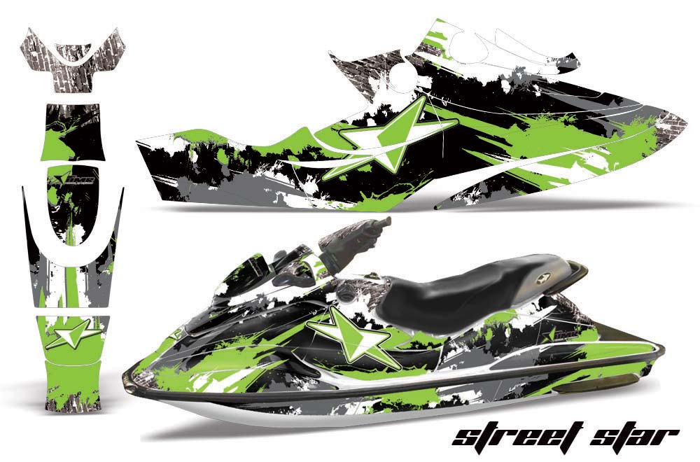 Sea Doo Bombardier GSX Jet Ski Graphic Kit - 1996-1999 Street Star Green