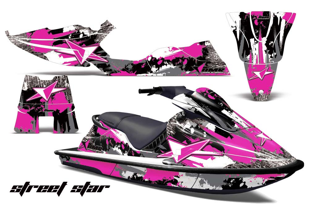 Sea Doo XP Bombardier Jet Ski Graphic Kit - 1994-1996 Street Star Pink