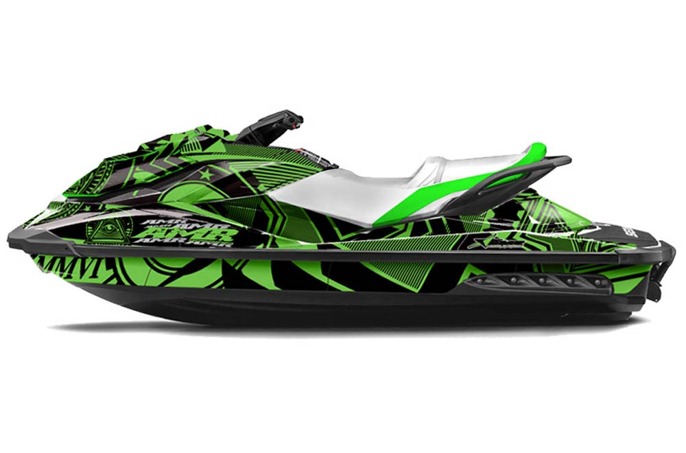 Sea Doo GTI / GTR / GTS Sitdown Jet Ski Graphic Kit - 2011-2018 Conspiracy Green