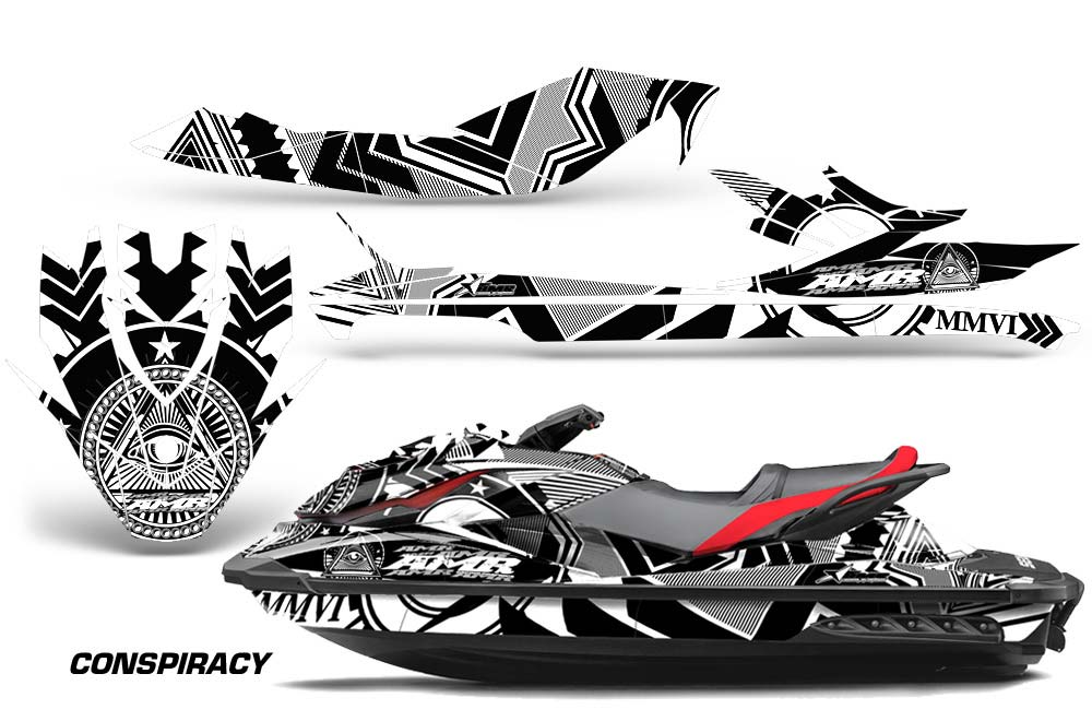 Sea Doo GTI / GTR / GTS Sitdown Jet Ski Graphic Kit - 2011-2018 Conspiracy White