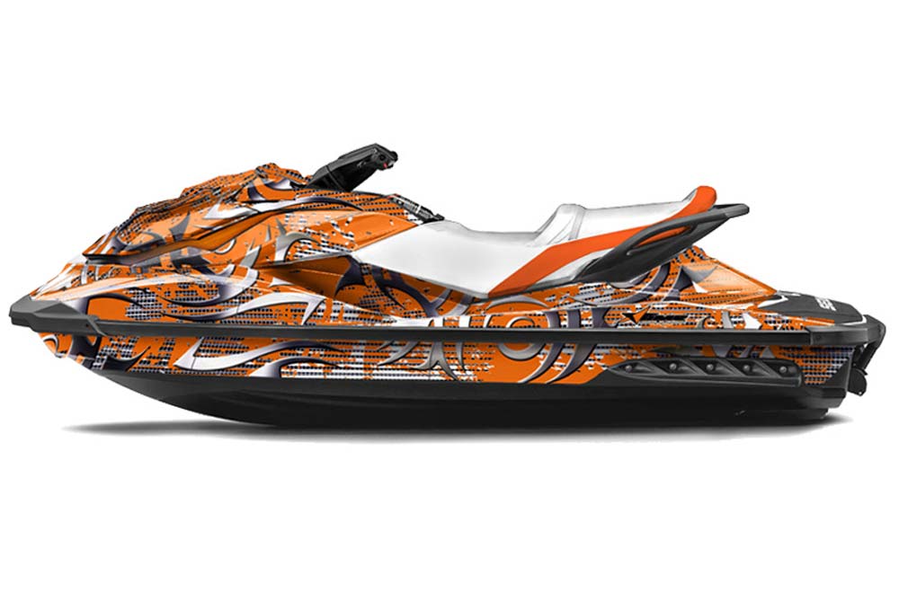 Sea Doo GTI / GTR / GTS Sitdown Jet Ski Graphic Kit - 2011-2018 Deaden Orange