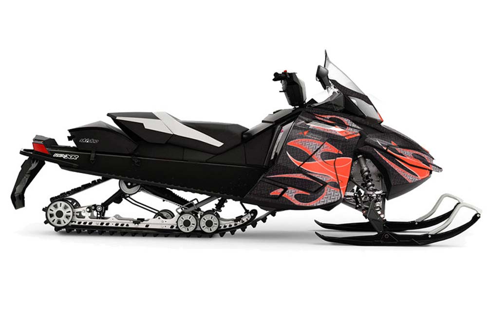 Ski Doo Rev XR Sled Graphic Kit - 2013-2018 Tribal Flames Red