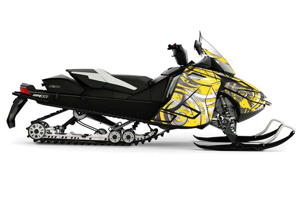 Ski Doo Rev XR Sled Graphic Kit - 2013-2018 Deaden Yellow