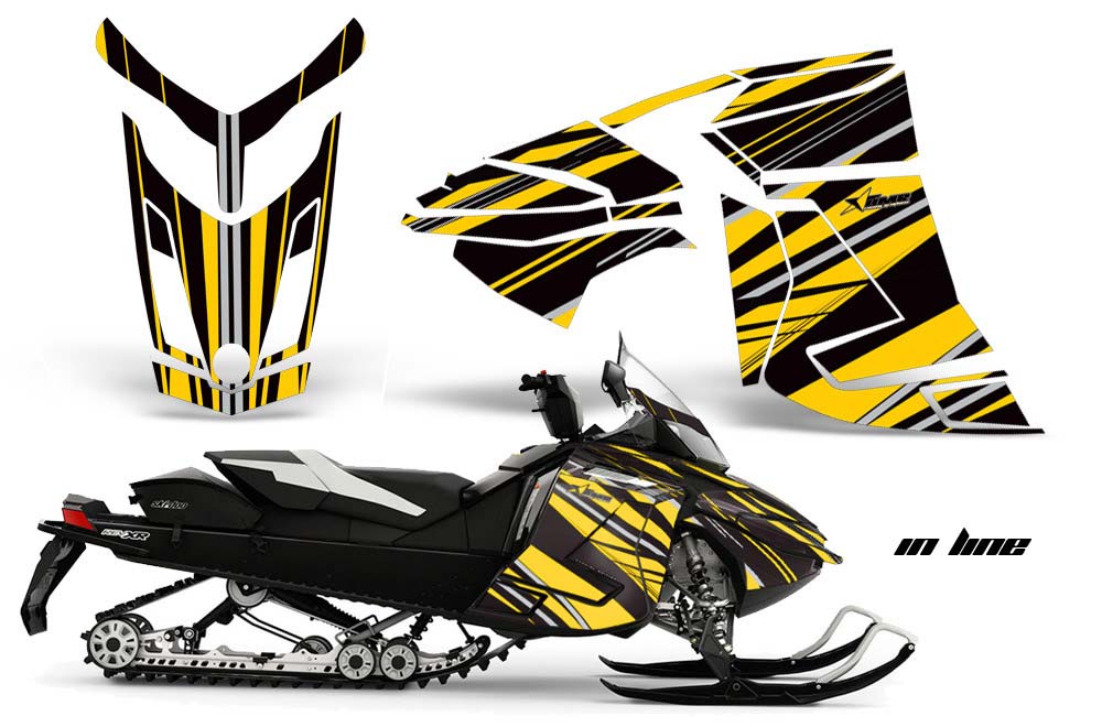 Ski Doo Rev XR Sled Graphic Kit - 2013-2018 In Line Yellow