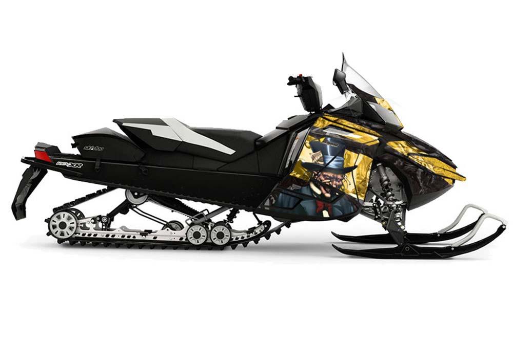 Ski Doo Rev XR Sled Graphic Kit - 2013-2018 Mad Hatter Yellow