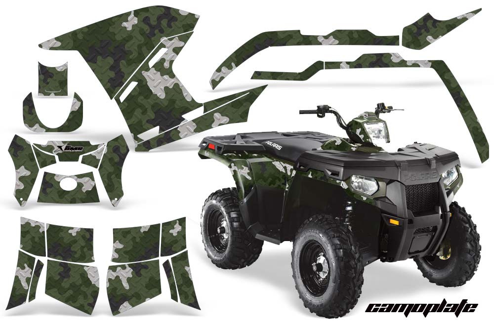 Polaris Sportsman 800 / 500 ATV Graphic Kit - 2005-2010 Camoplate Army Green