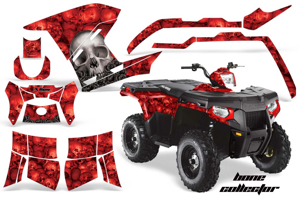 Polaris Sportsman 800 / 500 ATV Graphic Kit - 2005-2010 Bone Collector Red