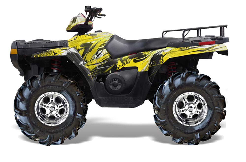 Polaris Sportsman 800 / 500 ATV Graphic Kit - 2005-2010 Carbon X Yellow