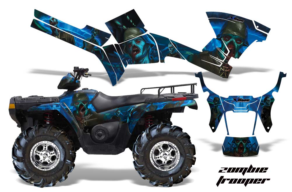 Polaris Sportsman 800 / 500 ATV Graphic Kit - 2005-2010 Zombie Trooper Blue