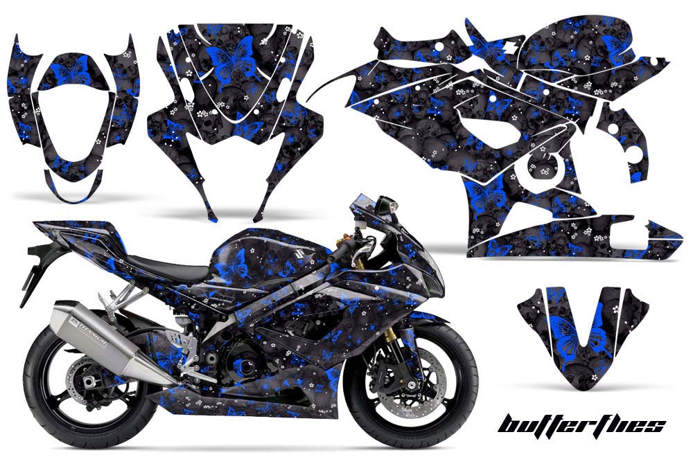 Suzuki GSXR 1000 Graphic Kit - 2005-2006 Butterflies Blue