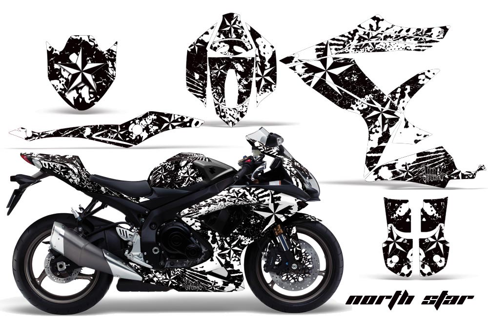 Suzuki GSXR 600 / 750 Graphic Kit - 2008-2010 North Star White