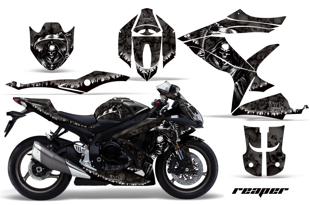 Suzuki GSXR 600 / 750 Graphic Kit - 2008-2010 Reaper Black