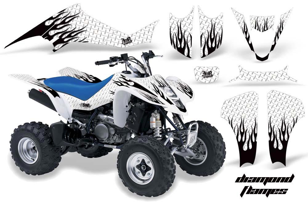 Suzuki LTZ 400 ATV Graphic Kit - 2003-2008 Diamond Flames White