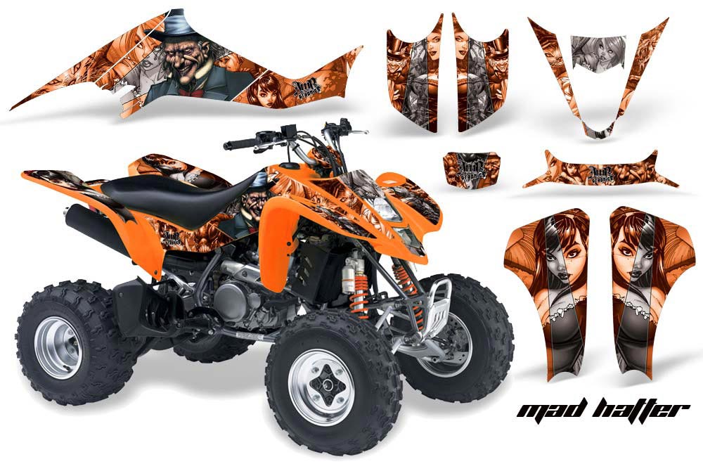 Kawasaki KFX 400 ATV Graphic Kit - 2003-2008 Mad Hatter Orange