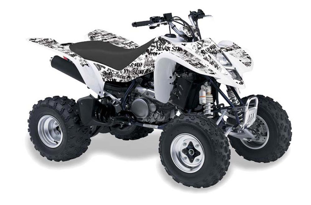 Kawasaki KFX 400 ATV Graphic Kit - 2003-2008 Silver Star - Silver Haze White