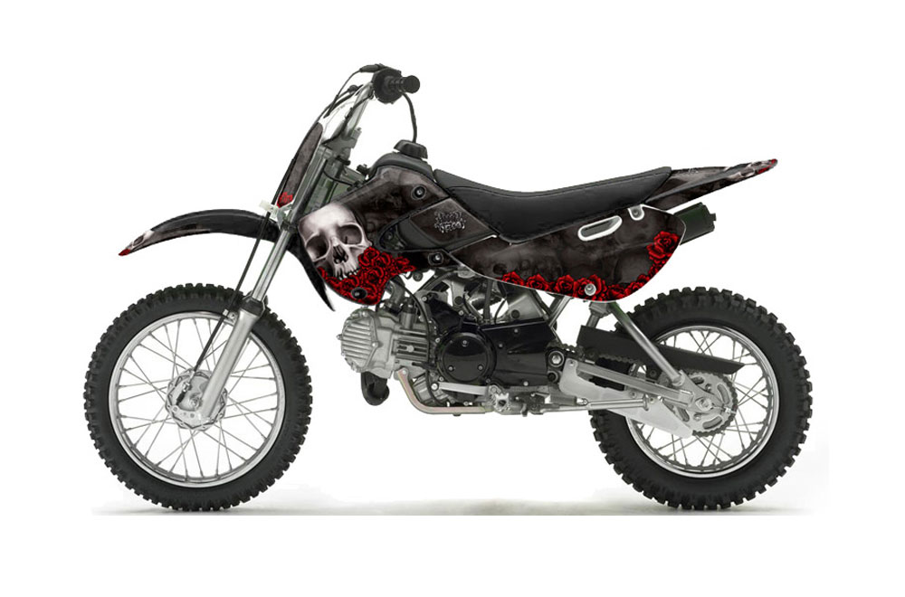 Suzuki RM 65 Dirt Bike Graphic Kit - All Years Bone Collector Black