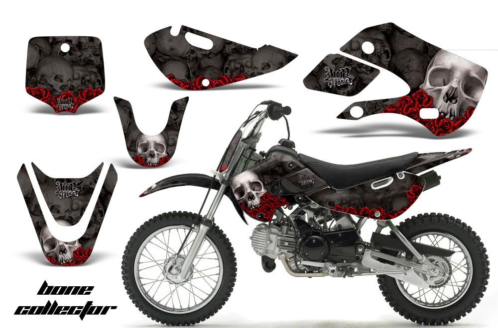Suzuki RM 65 Dirt Bike Graphic Kit - All Years Bone Collector Black