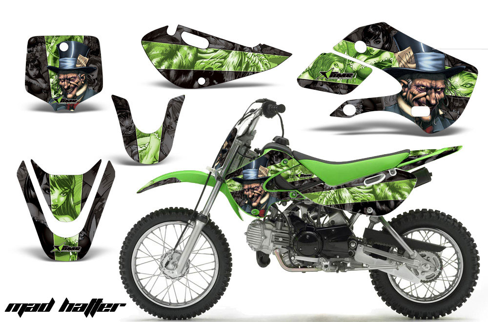 Suzuki DRZ 110 Dirt Bike Graphic Kit - All Years Mad Hatter Black