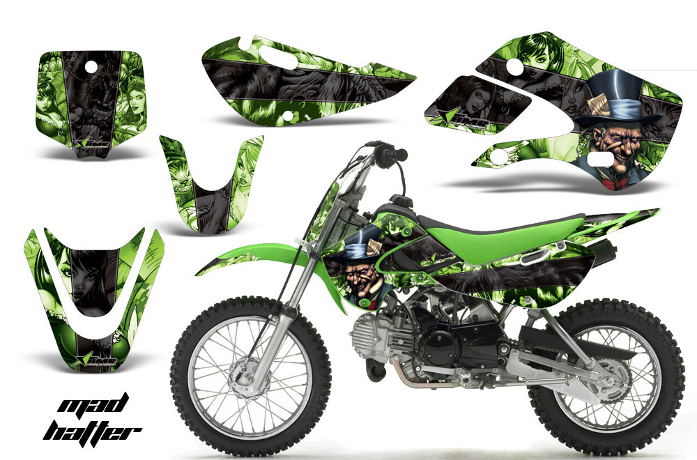 Suzuki DRZ 110 Dirt Bike Graphic Kit - All Years Mad Hatter Black
