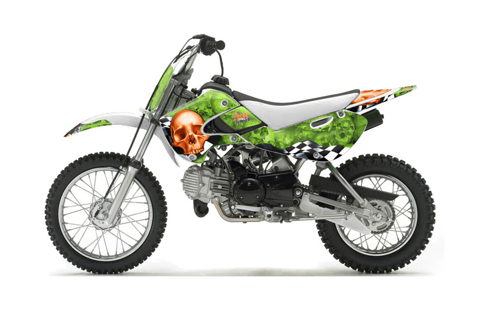 Suzuki RM 65 Dirt Bike Graphic Kit - All Years Bone Collector Orange