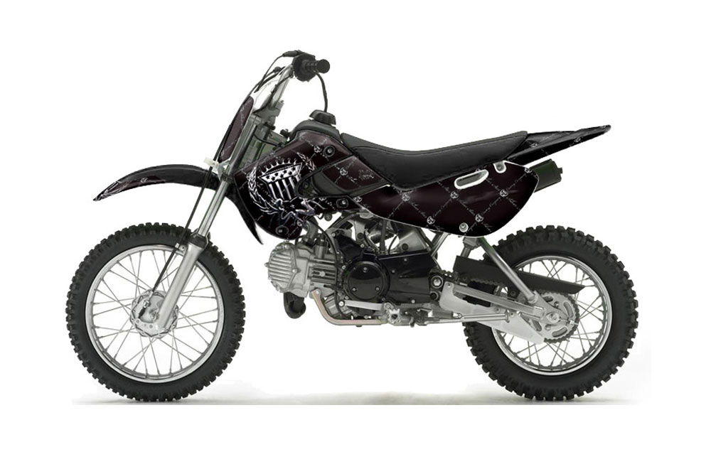 Suzuki DRZ 110 Dirt Bike Graphic Kit - All Years Silver Star - Reloaded Black