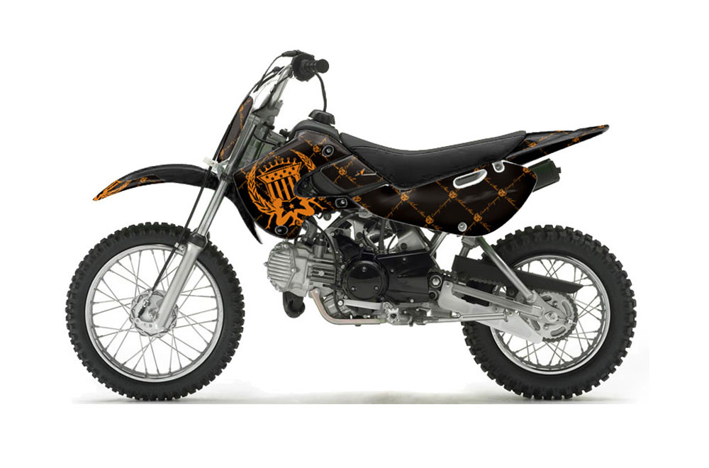 Suzuki RM 65 Dirt Bike Graphic Kit - All Years Silver Star - Reloaded Orange